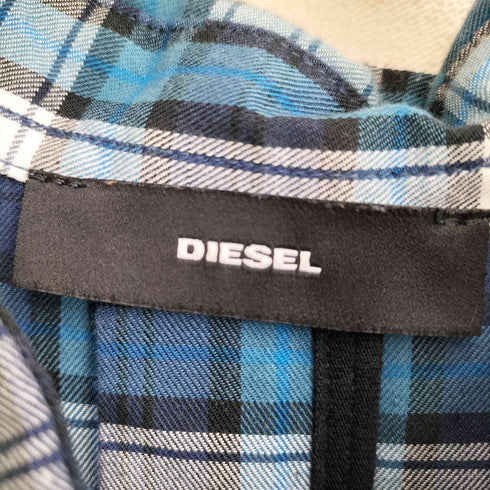 ディーゼル DIESEL リメイク加工 ワッペン チエック シャツ コーチジャケット メンズ