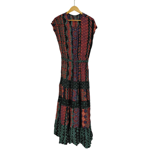 SAINT TROPEZ WEST DRESSES USA製 レーヨン ドローコード ノースリーブ ワンピース レディース 8