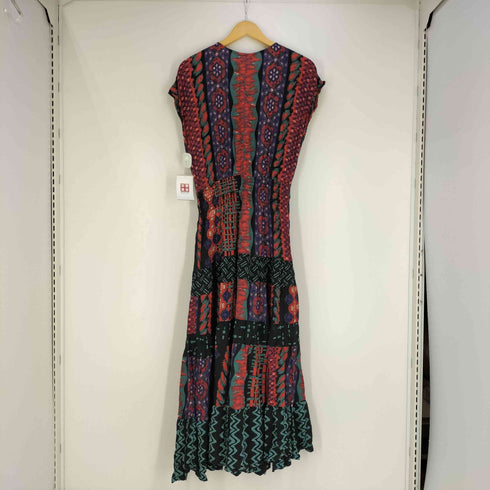 SAINT TROPEZ WEST DRESSES USA製 レーヨン ドローコード ノースリーブ ワンピース レディース 8