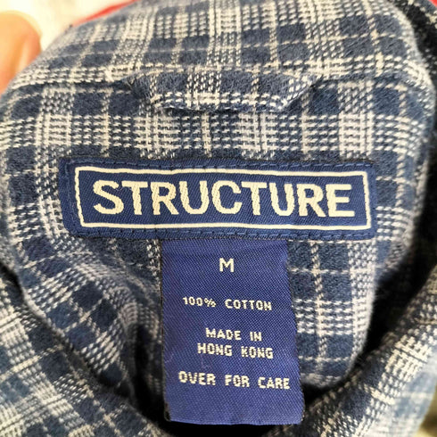 ストラクチャー STRUCTURE ボタンダウンチェックシャツ メンズ import:M