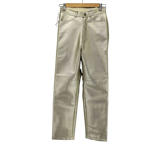 ロクビューティーアンドユースユナイテッドアローズ 6 BEAUTY & YOUTH UNITED ARROWS SILVER COLOR FAKE LEATHER PANTS レディース 36