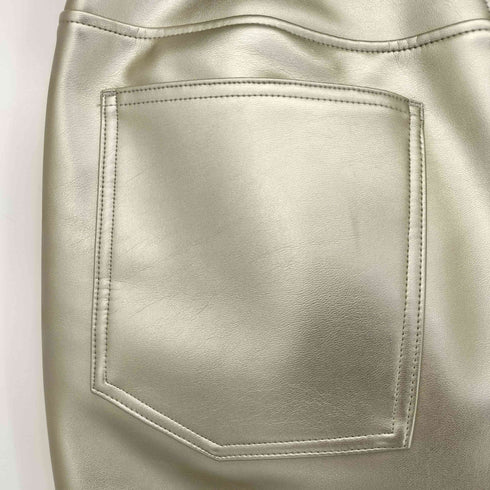 ロクビューティーアンドユースユナイテッドアローズ 6 BEAUTY & YOUTH UNITED ARROWS SILVER COLOR FAKE LEATHER PANTS レディース 36