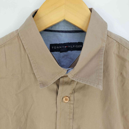 トミーヒルフィガー TOMMY HILFIGER ロゴ刺繍 レギュラーカラーシャツ メンズ import:M