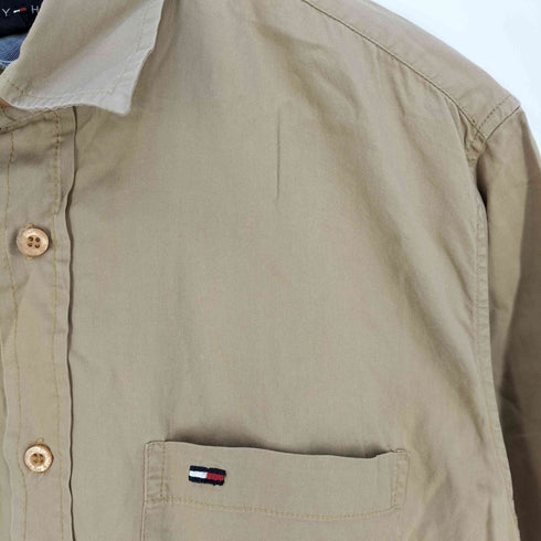 トミーヒルフィガー TOMMY HILFIGER ロゴ刺繍 レギュラーカラーシャツ メンズ import:M