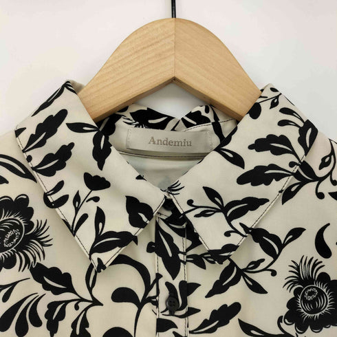 アンデミュウ Andemiu 花柄 ロング シャツ ワンピース レディース FREE