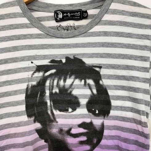 アンディウォーホル バイヒステリックグラマー andy warhol by HYSTERIC GLAMOUR Y2K グラデーションS/SボーダーTEE メンズ S