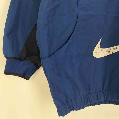 ナイキ NIKE 90s 銀タグ ロゴプリント Vネック ナイロン プルオーバー メンズ M(10-12)