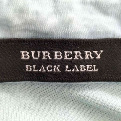 バーバリーブラックレーベル BURBERRY BLACK LABEL ロゴ刺繍 鹿の子 ロングスリーブ ポロシャツ メンズ JPN:2