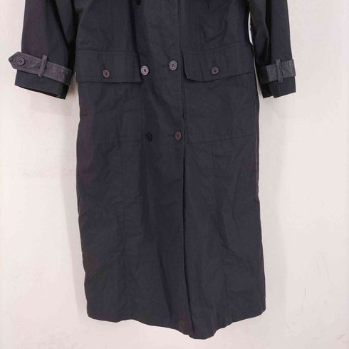 TOGETHER MADE IN HONGKONG フェイクレザー切替 トレンチコート エポレット レディース US:8