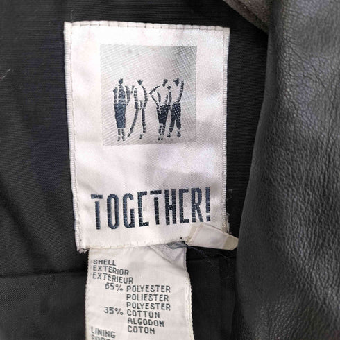 TOGETHER MADE IN HONGKONG フェイクレザー切替 トレンチコート エポレット レディース US:8