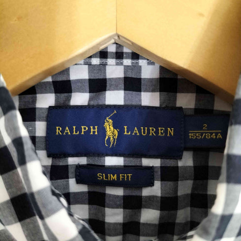 ラルフローレン RALPH LAUREN SLIM FIT ポニー刺繍 ボタンダウン ギンガムチェックシャツ レディース 2