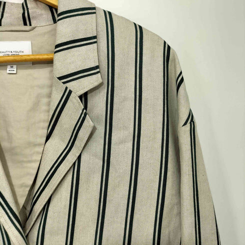 ビューティーアンドユースユナイテッドアローズ BEAUTY & YOUTH UNITED ARROWS リネン混ストライプジャケット レディース M