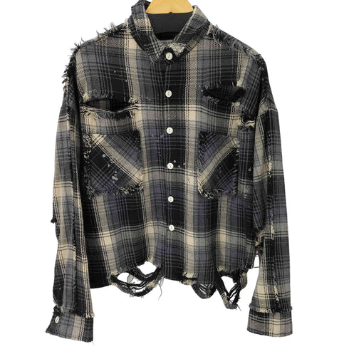 ダンケシェーン Danke Schon 24SS COTTON VIYELLA DAMEGE SHIRT ダメージ加工チェックネルシャツ メンズ JPN:M