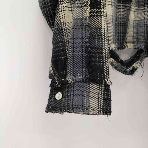 ダンケシェーン Danke Schon 24SS COTTON VIYELLA DAMEGE SHIRT ダメージ加工チェックネルシャツ メンズ JPN:M