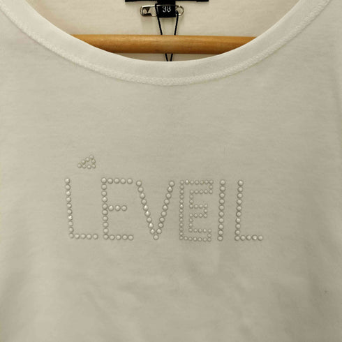 ランバンコレクション LANVIN COLLECTION ラインストーン クルーネック コットン Tシャツ レディース EUR:38