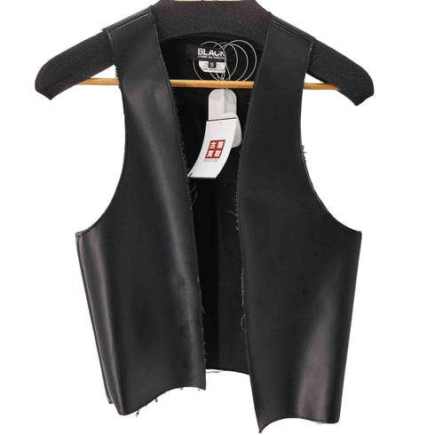 ブラックコムデギャルソン BLACK COMME des GARCONS 19AW ボタンレスフェイクレザーベスト メンズ JPN:S
