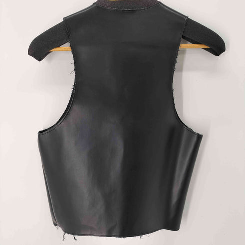 ブラックコムデギャルソン BLACK COMME des GARCONS 19AW ボタンレスフェイクレザーベスト メンズ JPN:S