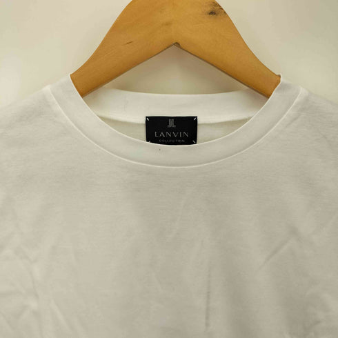 ランバンコレクション LANVIN COLLECTION ロゴ プリント クルーネック コットン カットソー レディース EUR:38
