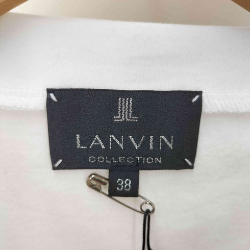 ランバンコレクション LANVIN COLLECTION ロゴ プリント クルーネック コットン カットソー レディース EUR:38