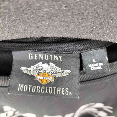 ハーレーダビッドソン HARLEY-DAVIDSON ツートンカラー プリントクルーネックTシャツ メンズ import:L