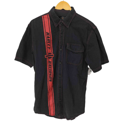 ハーレーダビッドソン HARLEY-DAVIDSON Vertical Stripe Short Sleeve Woven Shirt メンズ import:M