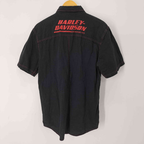 ハーレーダビッドソン HARLEY-DAVIDSON Vertical Stripe Short Sleeve Woven Shirt メンズ import:M