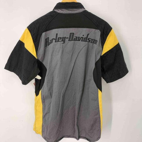 ハーレーダビッドソン HARLEY-DAVIDSON メッシュ切替 半袖ワークシャツ メンズ import:M