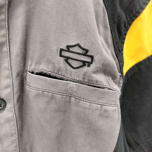 ハーレーダビッドソン HARLEY-DAVIDSON メッシュ切替 半袖ワークシャツ メンズ import:M