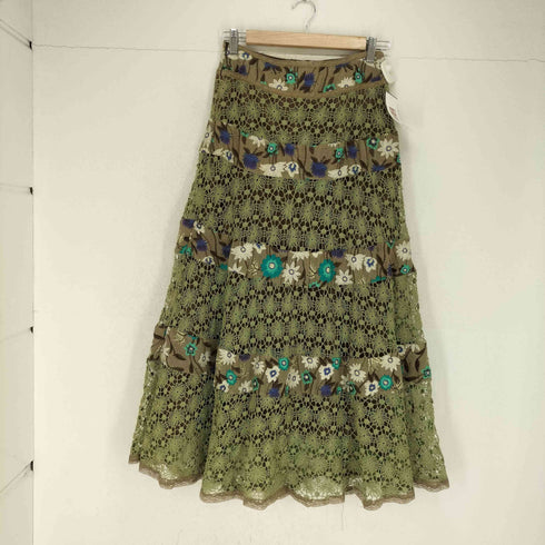 グレースコンチネンタル GRACE CONTINENTAL フラワー刺繍編みレースマキシスカート レディース JPN:38