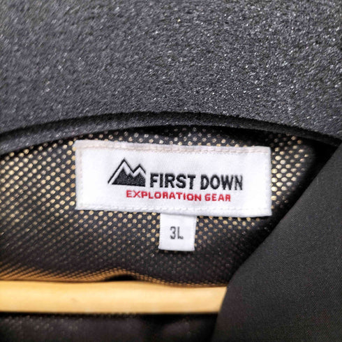ファーストダウン FIRST DOWN ロゴ刺繍フーデッド中綿ジャケット オールウェザージャケット メンズ 3L