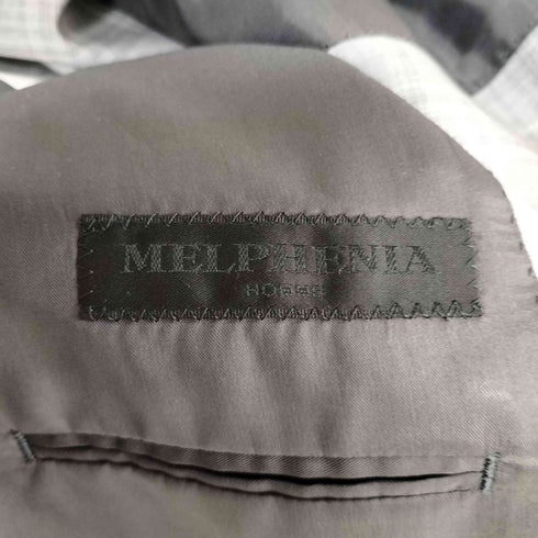 MELPHENIA HOMME チェック柄 3ピース ウール 2B テーラードジャケット スラックスパンツ ベスト スーツ セットアップ メンズ 90 A4