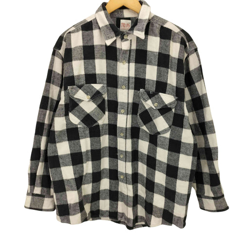 TRANS POSITION ブロックチェック フラップポケット フランネル L/S ネル シャツ メンズ import:L
