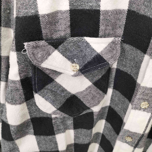TRANS POSITION ブロックチェック フラップポケット フランネル L/S ネル シャツ メンズ import:L