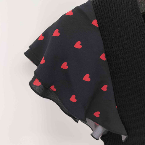 レッドヴァレンティノ RED VALENTINO ハート柄フリルスリーブS/Sニットワンピース レディース import:XS