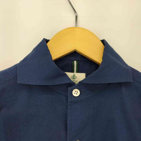 ルイジボレッリ LUIGI BORRELLI イタリア製 リネン混 L/S レギュラーシャツ メンズ import:S