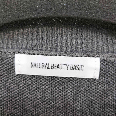 ナチュラルビューティーベーシック NATURAL BEAUTY BASIC ジャガードロゴニット レディース FREE