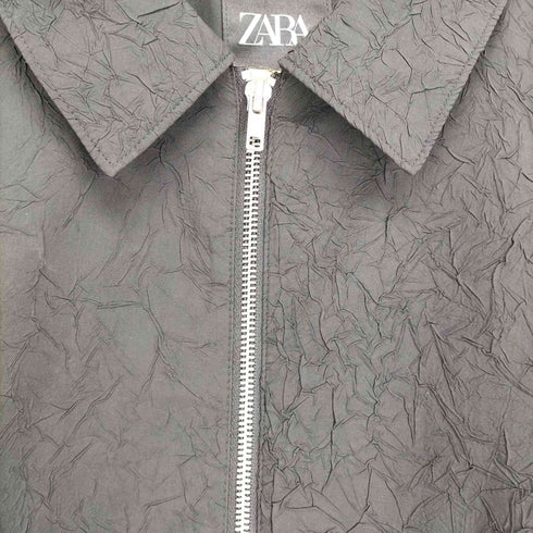 ザラ ZARA シワ加工 ダブルジップジャケット メンズ JPN:L