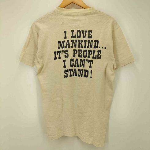 70S Hanes Beefy-Tボディ USA製 三角タグ キャラクター プリント メッセージ プリント S/S Tシャツ メンズ import:M