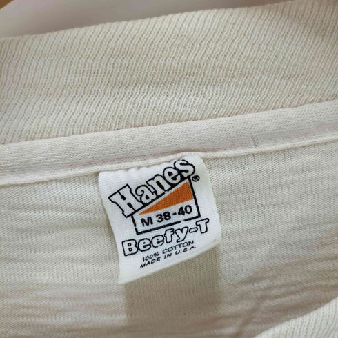 70S Hanes Beefy-Tボディ USA製 三角タグ キャラクター プリント メッセージ プリント S/S Tシャツ メンズ import:M