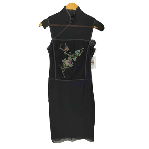 ヴィヴィアンタム VIVIENNE TAM 00S パワーネットフラワー刺繍チャイナドレスワンピース レディース JPN:1