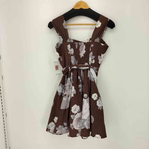 リズリサ LIZ LISA ベルトリボン 転写花柄ワンピース レディース FREE