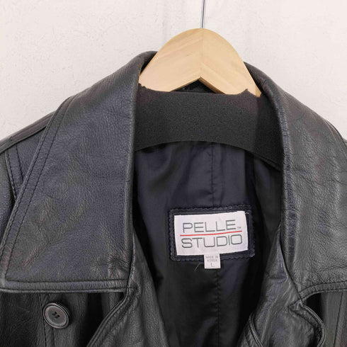 PELLE STUDIO レザーロングトレンチコート メンズ