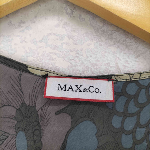 マックスアンドコー MAX & CO. 花柄 シルク100 フリルノースリーブワンピース レディース 38