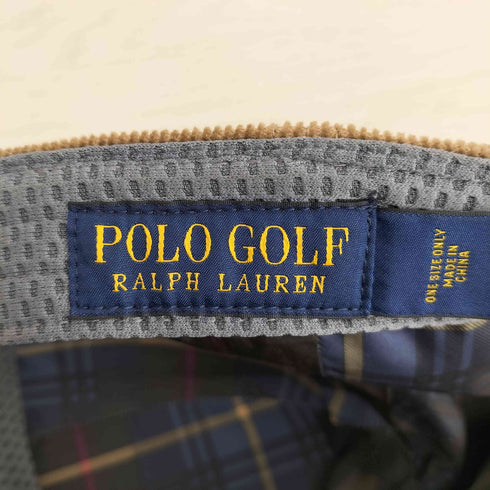 ラルフローレン RALPH LAUREN 裏地チェック 同色ポニー刺繍 コーデュロイキャップ メンズ ONE SIZE