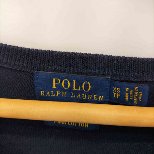 ポロラルフローレン POLO RALPH LAUREN ポニー刺繍コットンVネックニットカットXS レディース import:XS