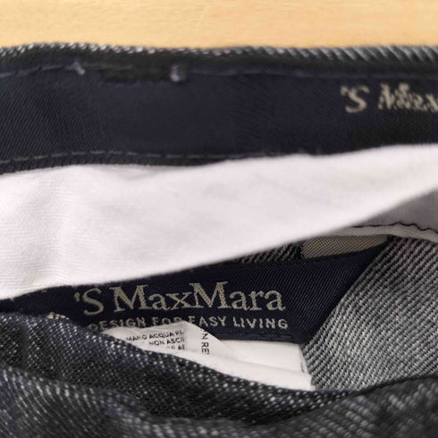 エスマックスマーラ S Max Mara リネンコンブラックデニムクロップドパンツ レディース USA 6