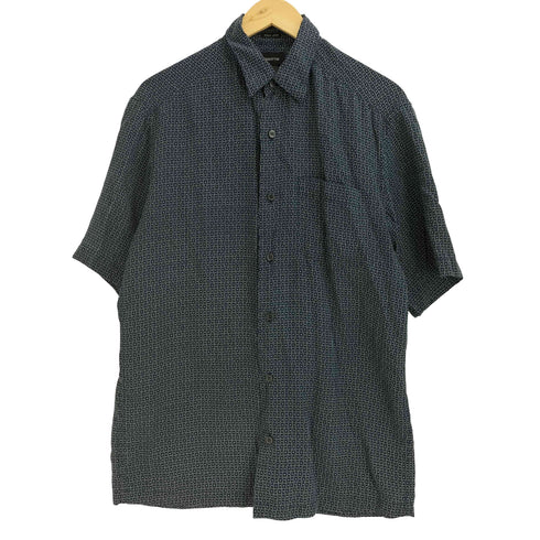クレイボーン Claiborne 総柄 半袖 シルクシャツ メンズ import:S