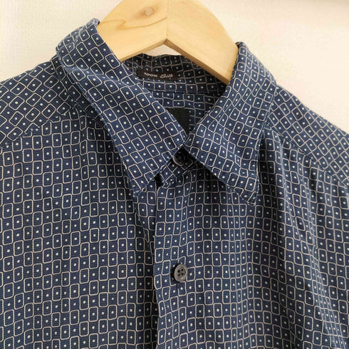 クレイボーン Claiborne 総柄 半袖 シルクシャツ メンズ import:S
