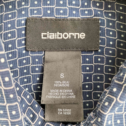 クレイボーン Claiborne 総柄 半袖 シルクシャツ メンズ import:S