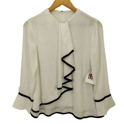 ランバンコレクション LANVIN COLLECTION フリル パイピング ブラウス レディース FR:40